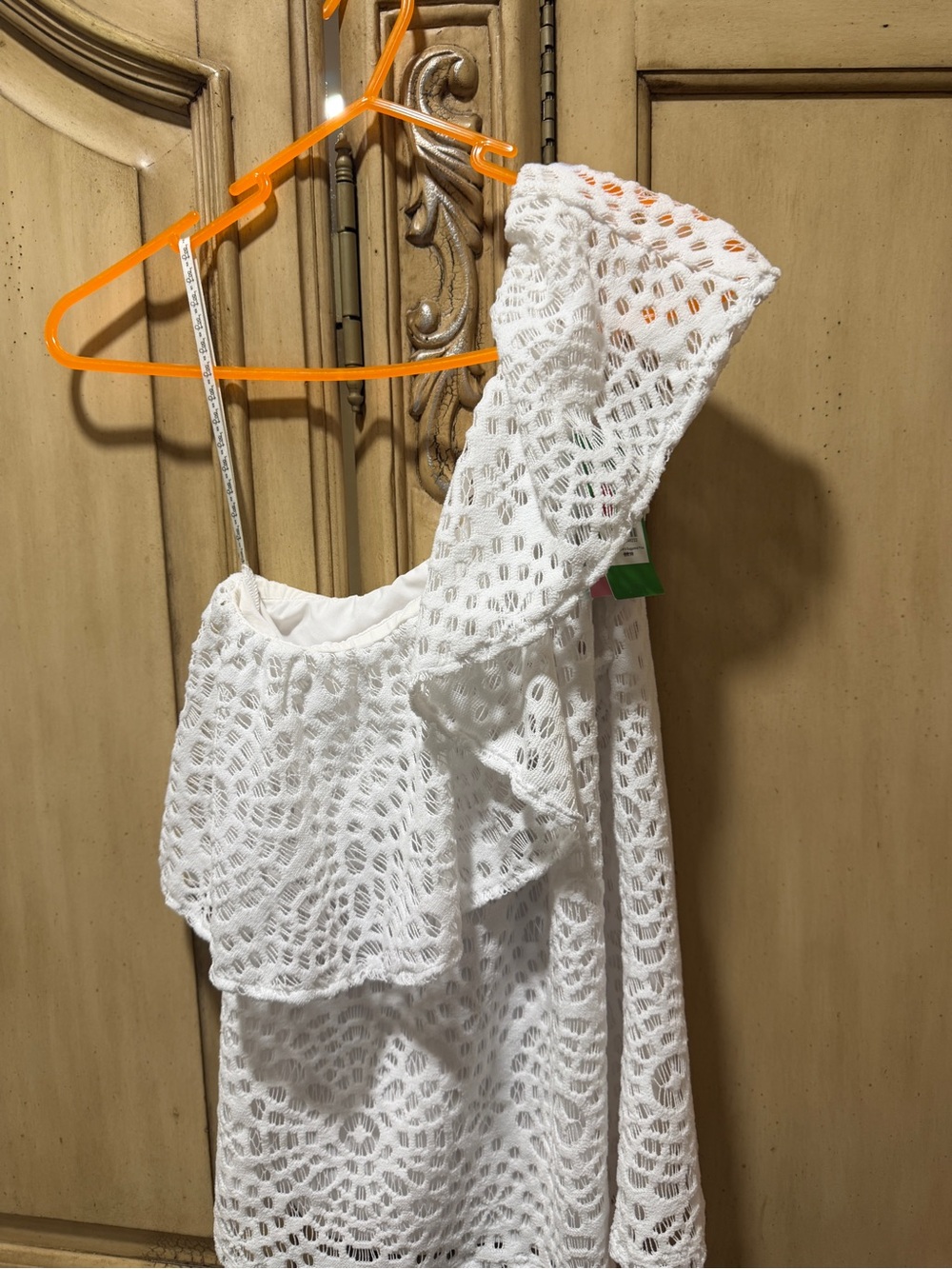 Lilly Pulitzer White One-Shoulder Crochet Top